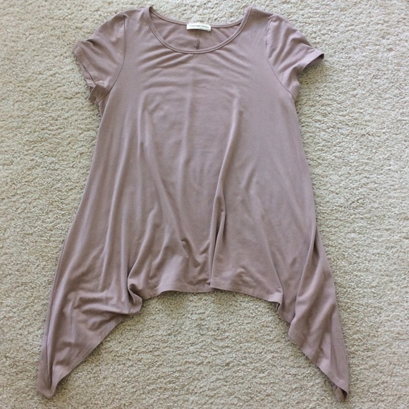 Taupe Color Short Sleeve Tunic Top - Picture 6 of 6